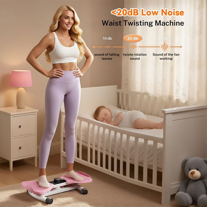 Máquina de torsión de cintura con pantalla LED digital inteligente, capacidad de 136 kg, tabla de torsión para fitness, antideslizante.