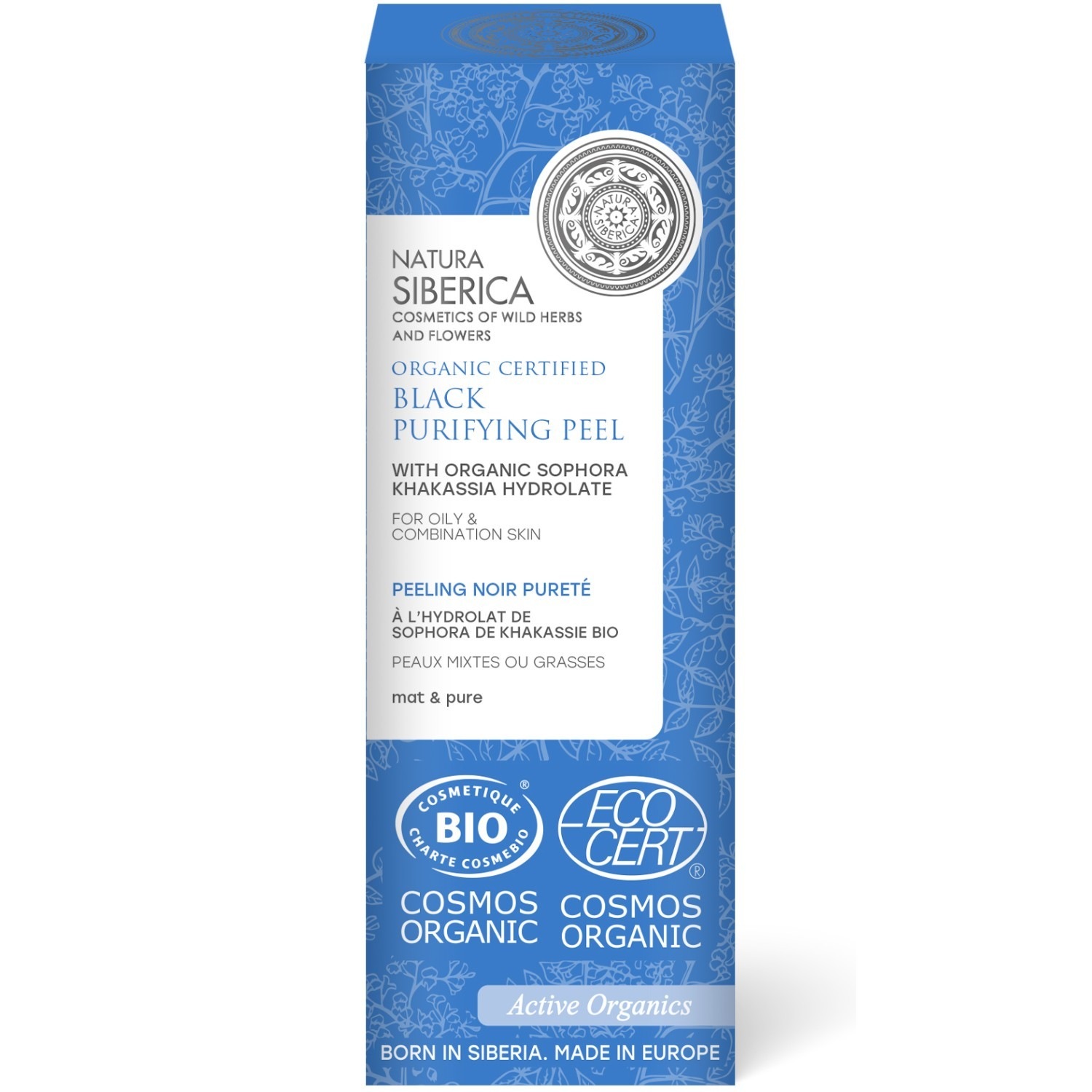 Natura Siberica Peeling Noir BIO Pureté Peaux Mixtes ou Grasses au Sophora de Khakassie