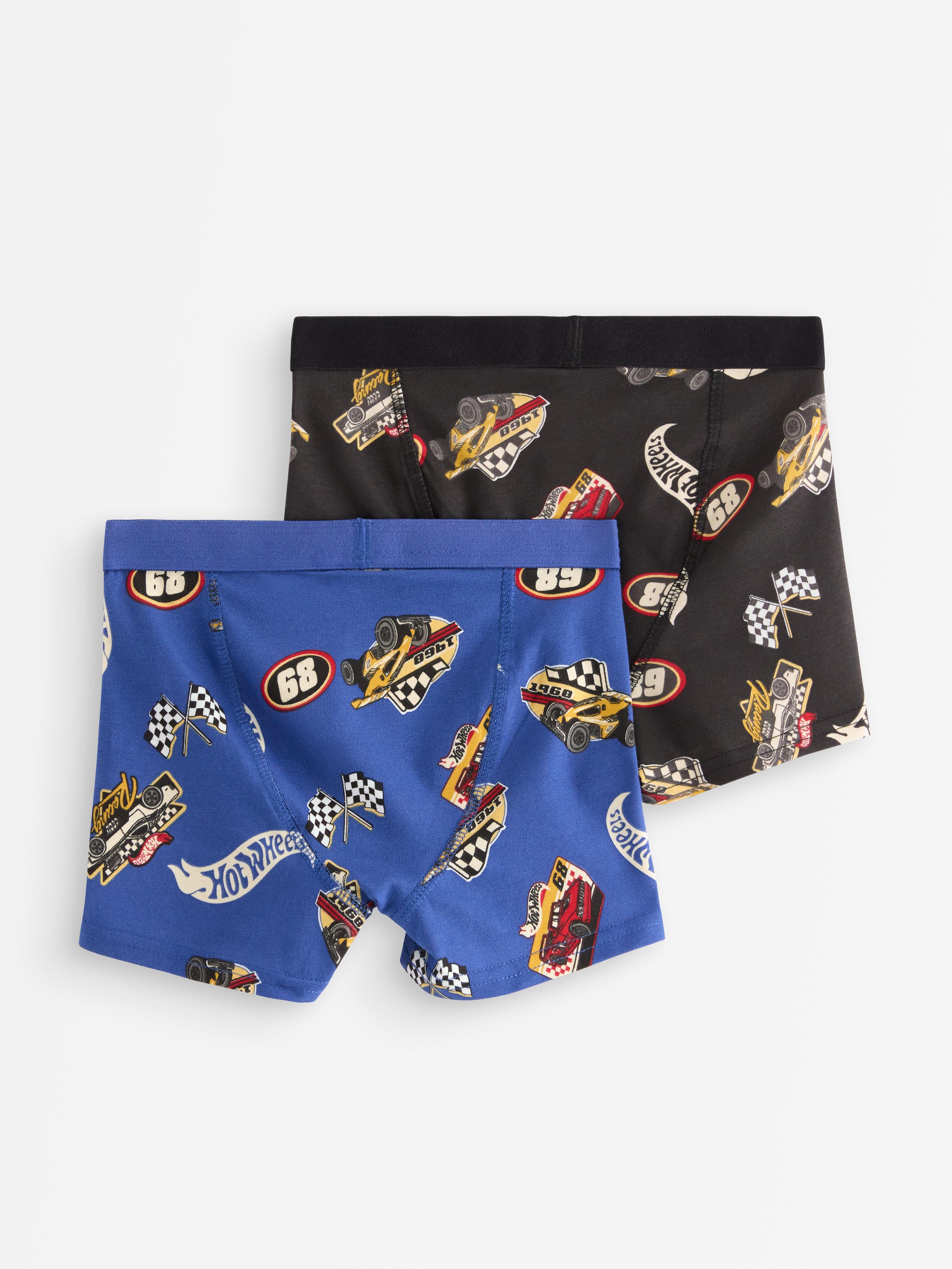 Conjunto com 2 cuecas boxer Hot Wheels azuis