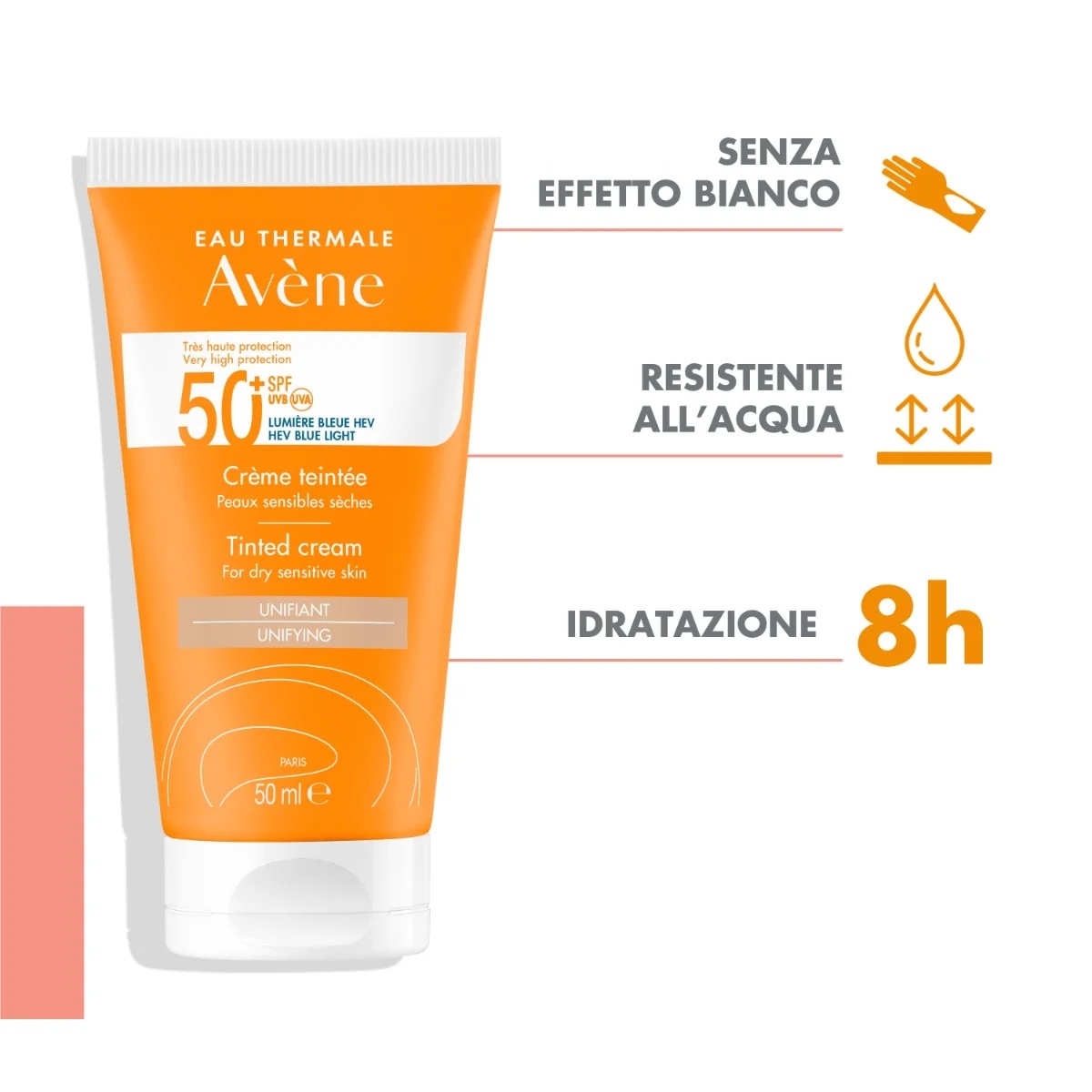 AVENE Avène Solaire Getinte Crème SPF 50+ 50 ml Zonnebrandcrème