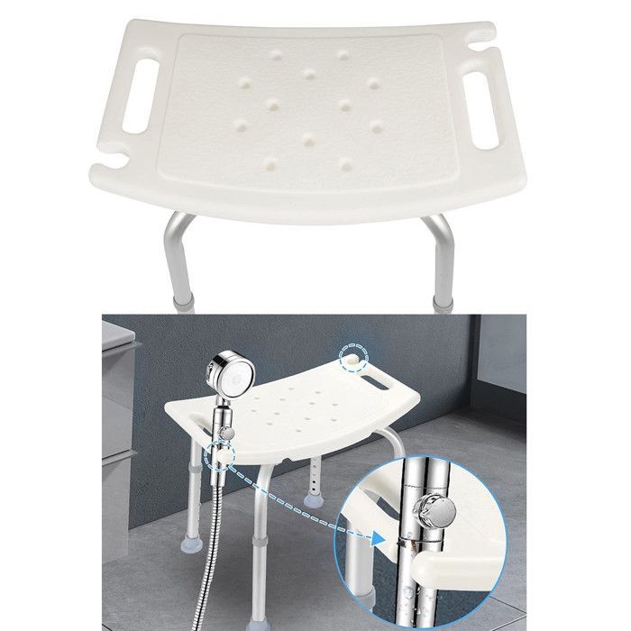 Siège de douche - Bm Médical TD-50SD - hauteur réglable, poignées, supports pommeau de douche - Anti-dérapants