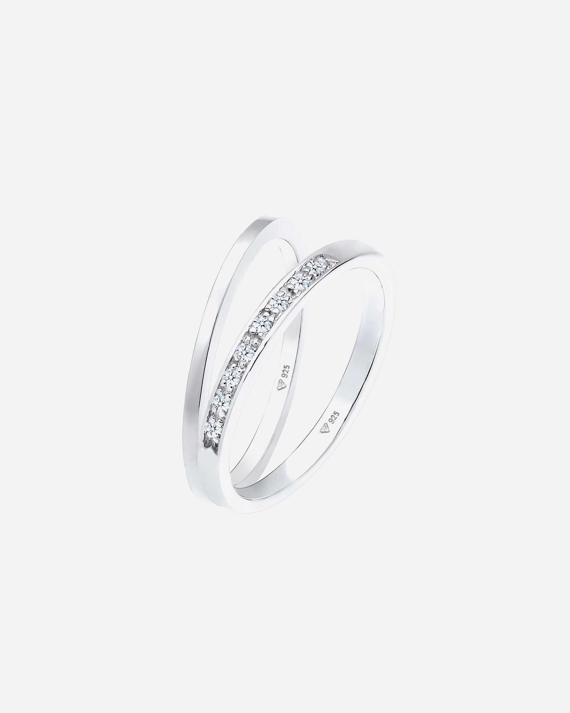 Elli DIAMONDS Bague pour dames sertie de diamants (0,08 ct.) en argent sterling 925