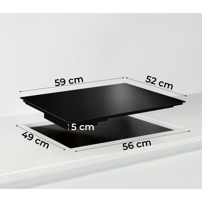 Plaque de cuisson vitrocéramique OCEANIC 3 foyers  L56 x P49 cm OCEATV3Z60
