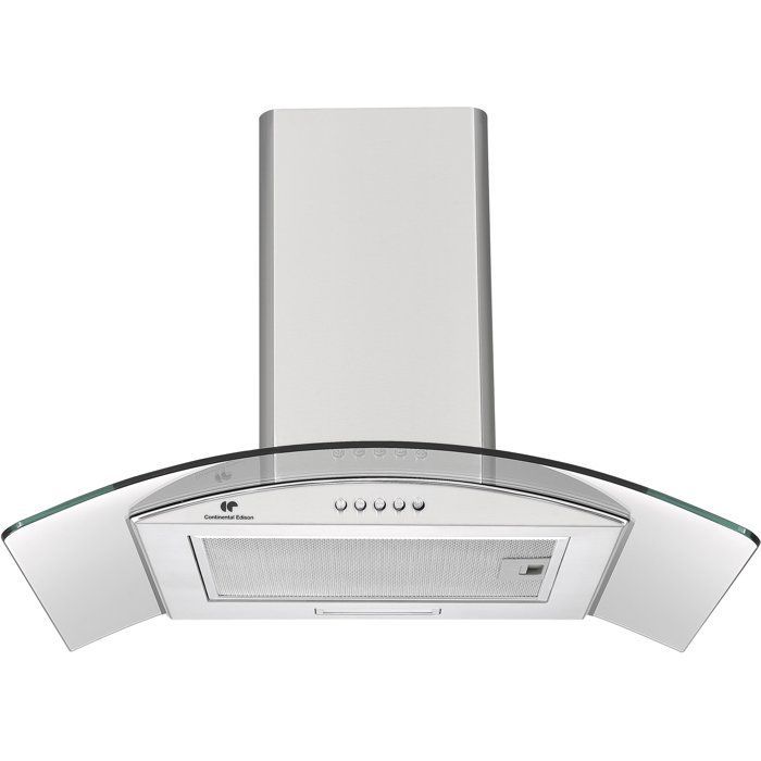 Cappa aspirante decorativa - CONTINENTAL EDISON - CEH60GS2 - Classe A - 60 x 47 x 50/84 cm - Acciaio inox / Vetro