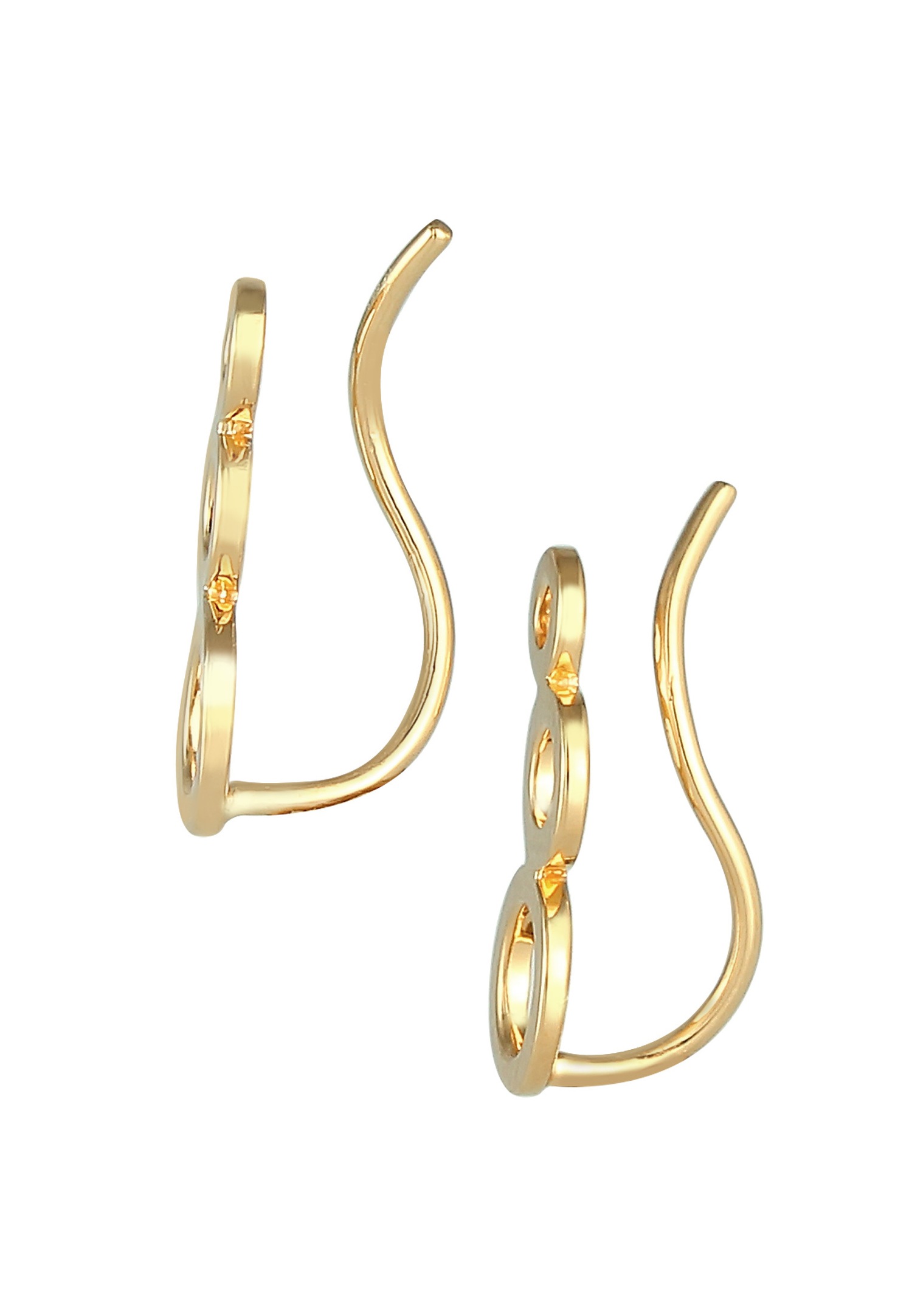 Elli Oreille d'une dame qui grimpe sur le cercle rond Tendance Geo Look en argent sterling 925
