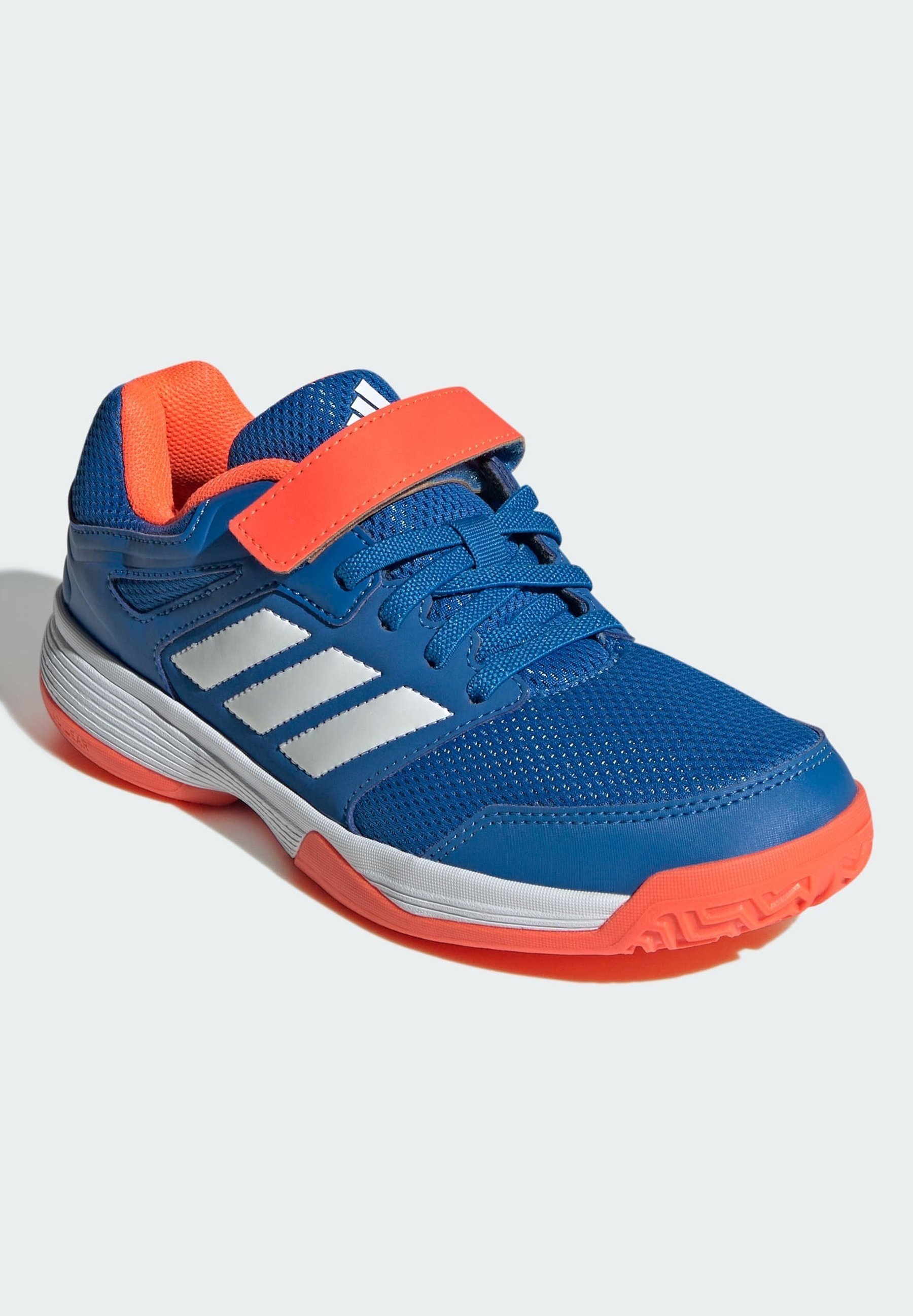 adidas Performance COURT - Tênis de vôlei - branco nuvem azul royal brilhante laranja solar