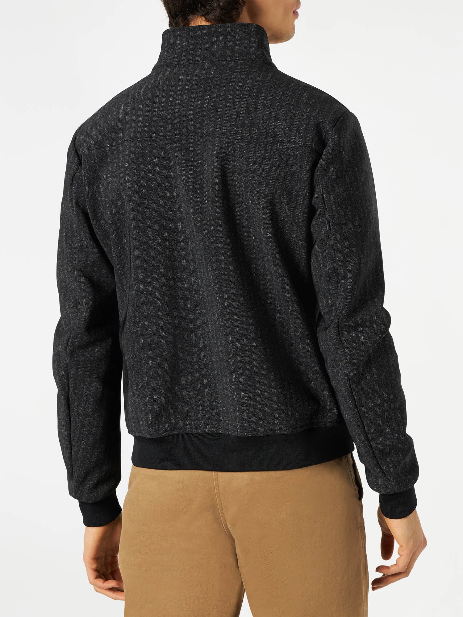 Veste bomber mi-saison à chevrons pour homme