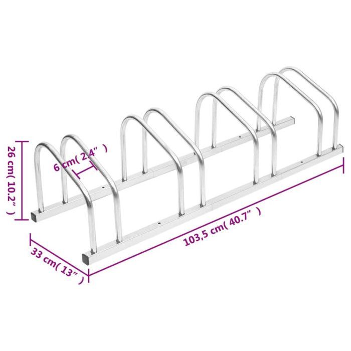 vidaXL Soporte para 4 bicicletas, soporte para bicicletas con almacenamiento, soporte de suelo para bicicletas para garaje, jardín, patio, 154419