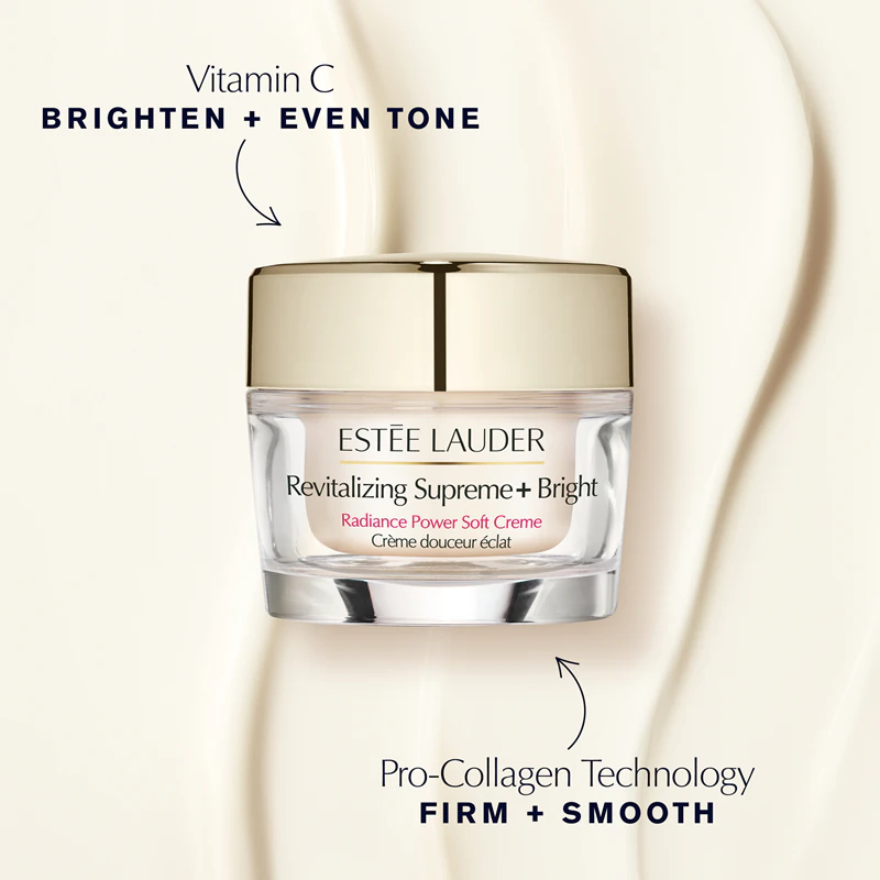 Estée Lauder Revitalizing Supreme+ Bright Radiance Power Soft Creme, creme facial revitalizante para iluminar e suavizar a pele.