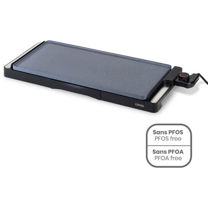 Plancha revêtement céramique - LIVOO - DOC320 - 2200W - Plaque amovible en  fonte d'aluminium - Thermostat ajustable