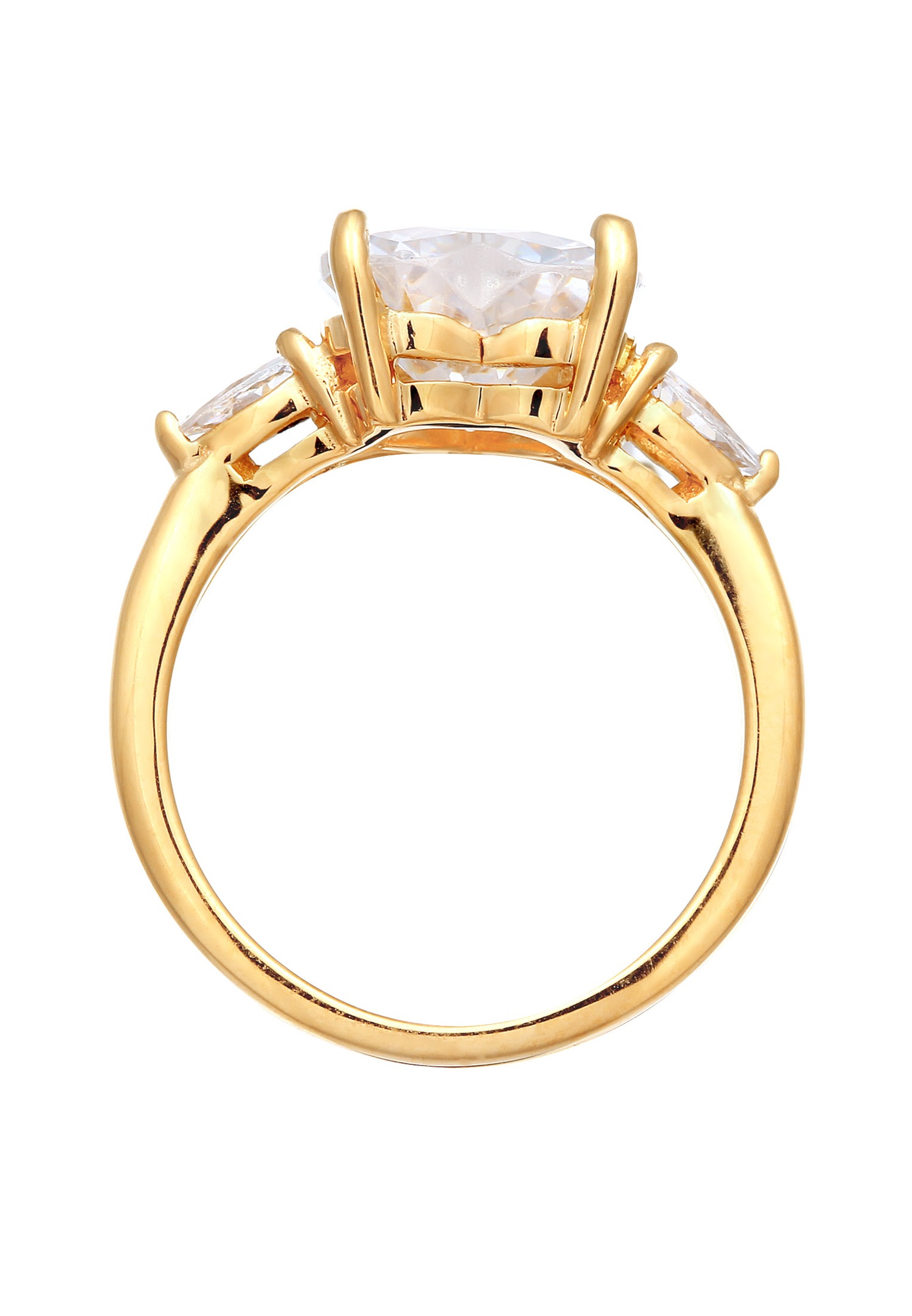 Elli Elli Bague avec Pierres Femmes Coeur Zirconia Blanc Argent Sterling 925 St Valentin