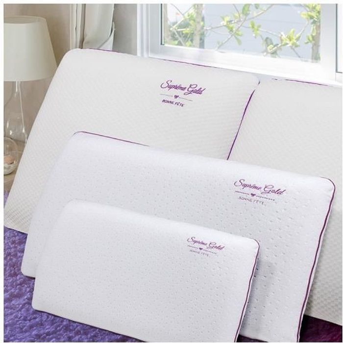 Almohada nocturna Supreme Gold 60x60cm | Espuma viscoelástica de 45 kg/m³ | 12 cm de grosor | Funda extraíble | 2 años de garantía
