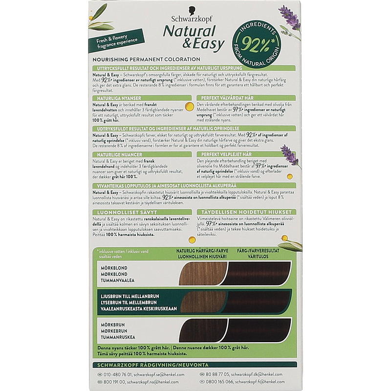 Natural&Easy hårfärg Natural & Easy 580 Mörkbrun