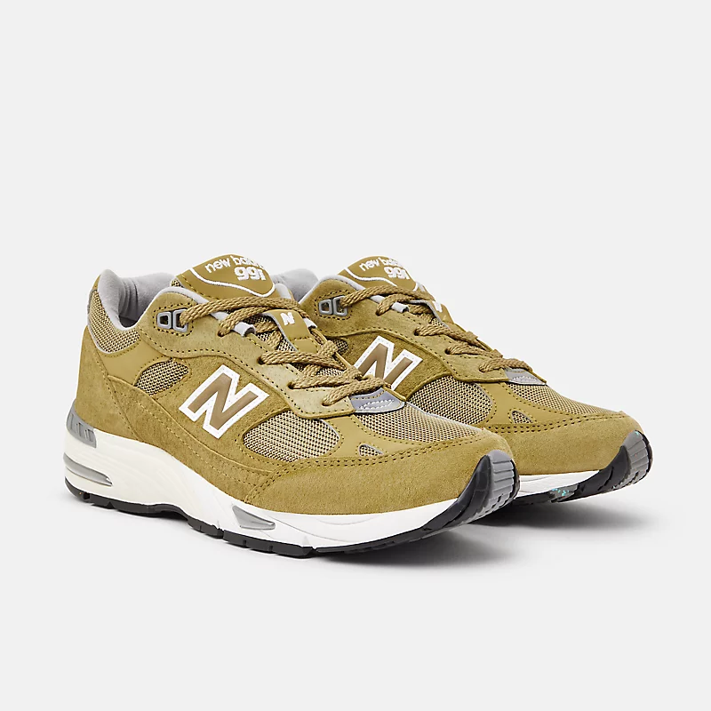 Damskie WYPRODUKOWANO w Wielkiej Brytanii 991 - Zielony mech z kremem chmurowym i bielą