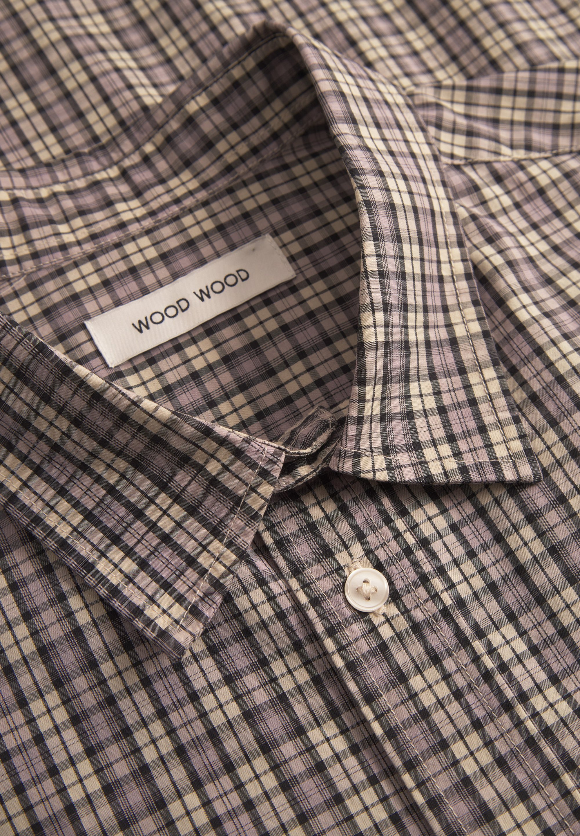 WOOD WOOD CARTER CHECK - Shirt - minimalistisch grijs ruitpatroon