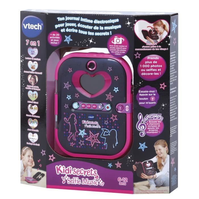 VTECH Kidisecrets Selfie Music Black Electronic Diary with MP3 Player for Girls Ages 6-12