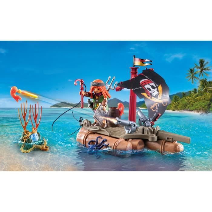 PLAYMOBIL 71794 Piraat met vlot, kanonnen en schat, Piraten, 41 onderdelen, Leeftijd 4+