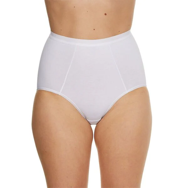 Slip da donna Kruidvat in cotone, modello maxi, colore bianco, taglia L, confezione da 2 pezzi.