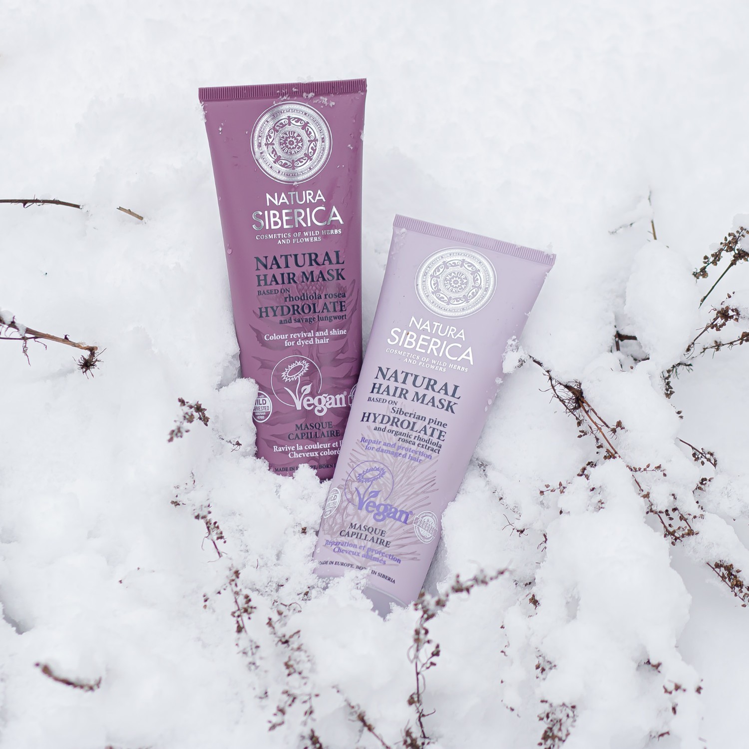 Natura Siberica Masque Capillaire Vegan Brillance et Réparation Cheveux colorés