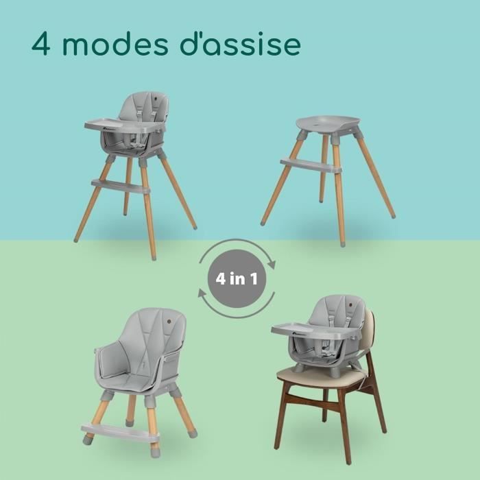 Cadeira Alta Conversível BEBECONFORT AVISTA 2, de 6 meses a 6 anos (30 kg), Cinza Fumê