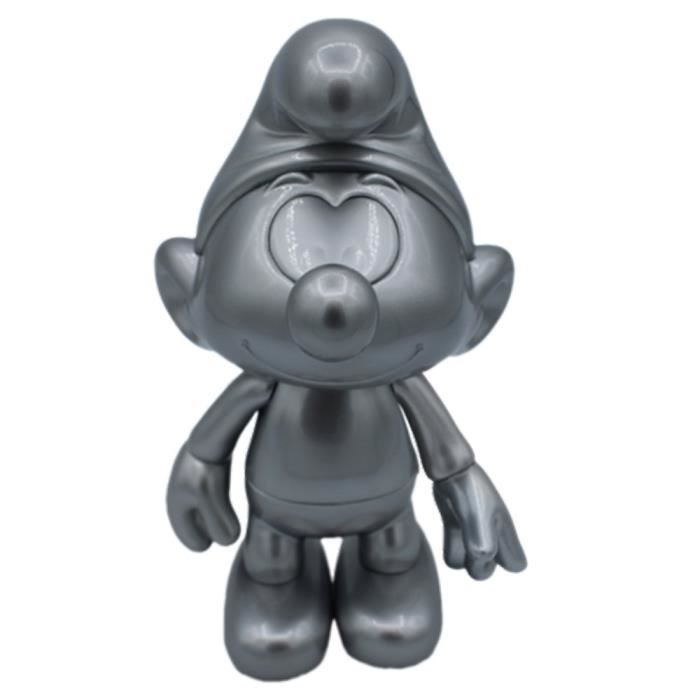Figuritas - Figurita coleccionable de cachorro Los Pitufos: Pitufo plateado articulado (2024)
