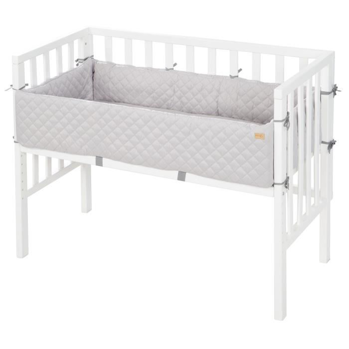 Berço ROBA Style 2 em 1 para dormir junto com a família + colchão - Protetor de berço e grade de proteção - Branco