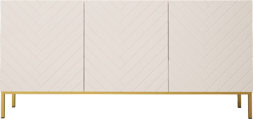 Komoda 160cm  - Gala 2 Biały mat - Biały połysk