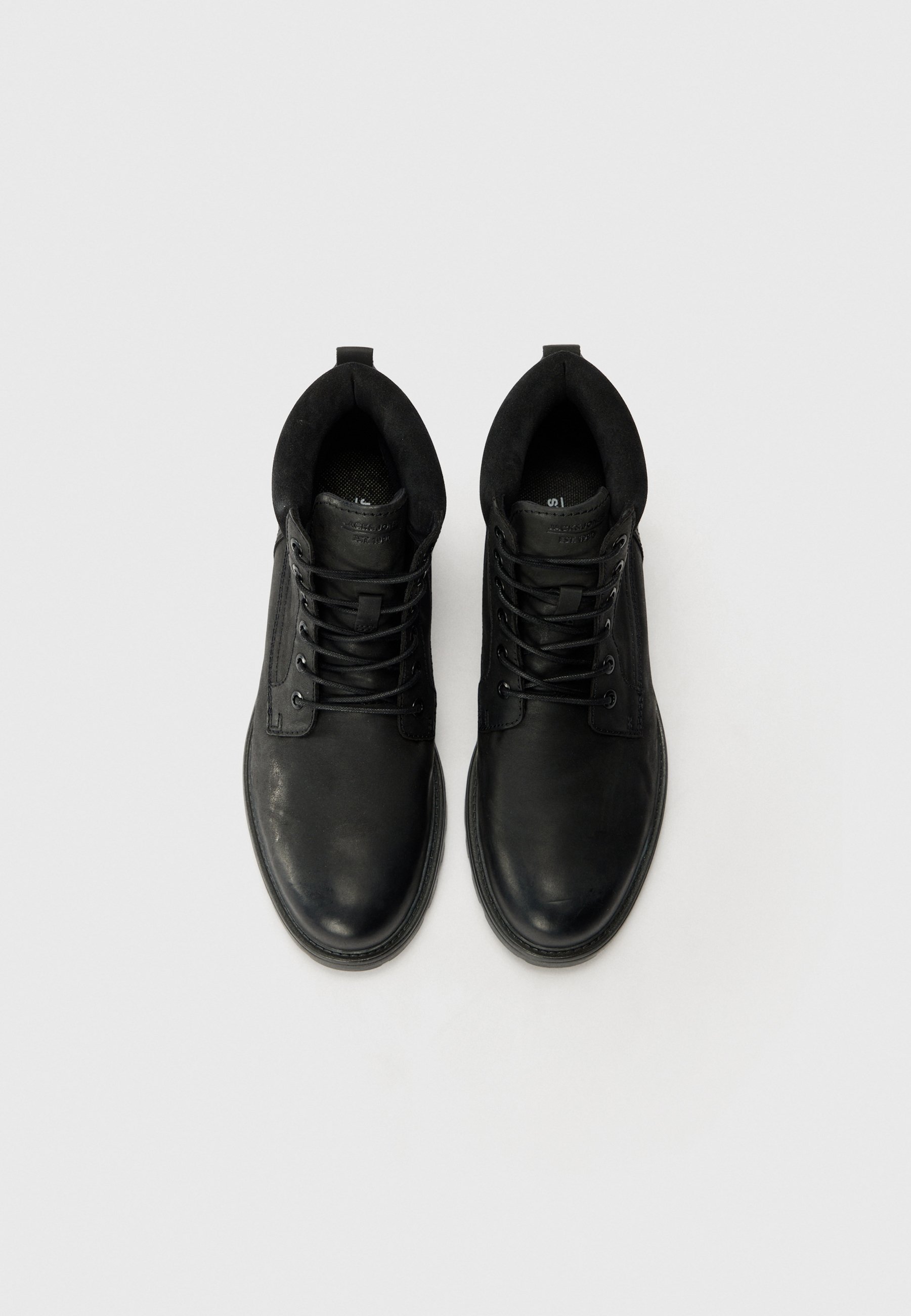 Jack & Jones JFWCRANFIELD - Enkellaarsjes met vetersluiting - antraciet