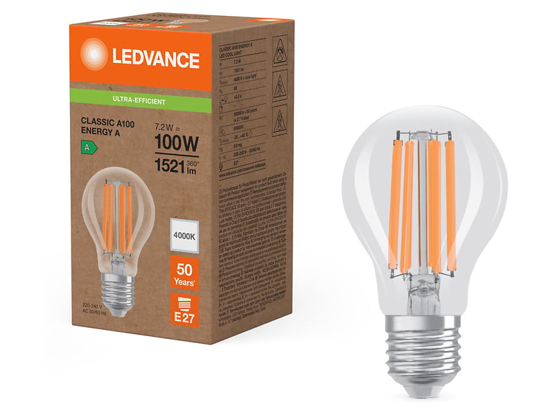Żarówka LED BAŃKA E27 7,2W  z neutralną barwą światła