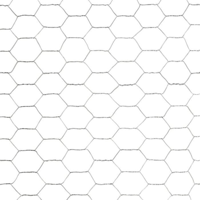 vidaXL Malla de acero galvanizado hexagonal de 25x1,5 m para valla de jardín, color plata, 143325