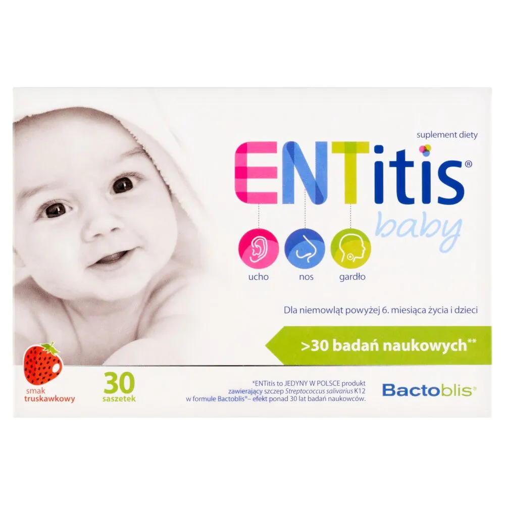 ENTitis Baby, Saszetki dla niemowląt powyżej 6. miesiąca życia i dzieci, Smak truskawkowy