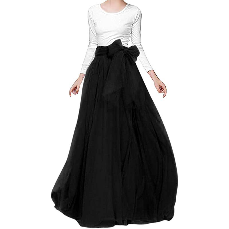 Jupe longue en tulle pour femme, jupe de demoiselle d'honneur avec ceinture, idéale pour une soirée de mariage. Jupe longue avec ceinture, parfaite pour une mariée ou une demoiselle d'honneur.