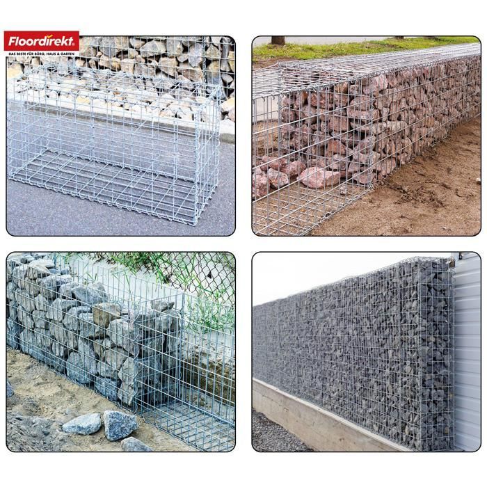 Lenox garden gabion in galvanized steel – 5 sizes to choose from, model 100 x 90 x 30 cm