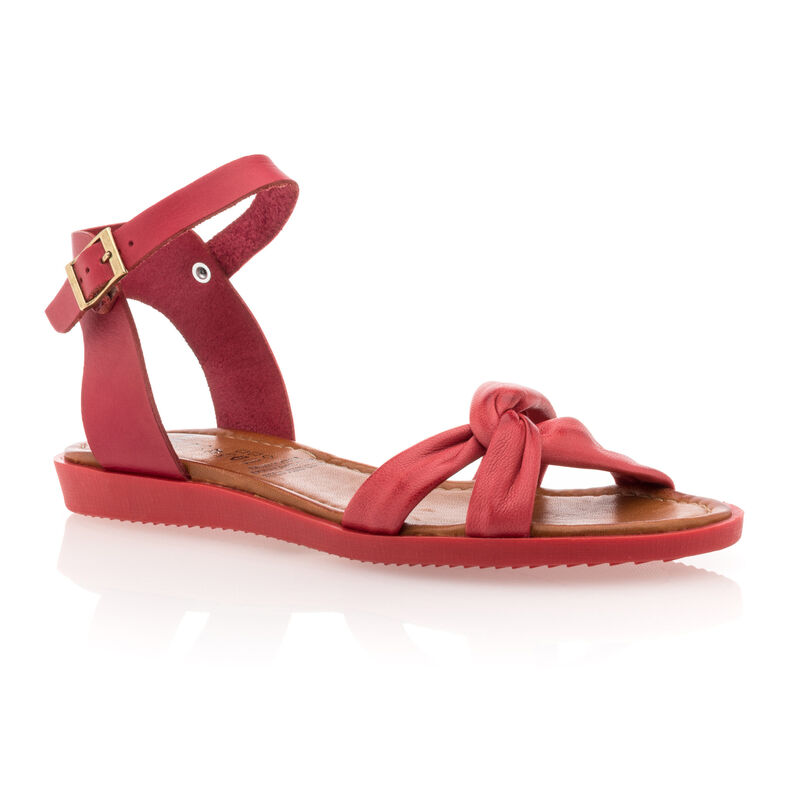 Rote Damensandalen / Zehenfreie Schuhe