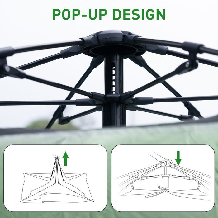 Tienda de campaña plegable para 3-4 personas, tamaño hexagonal extragrande, impermeable, resistente al viento y con protección UV.