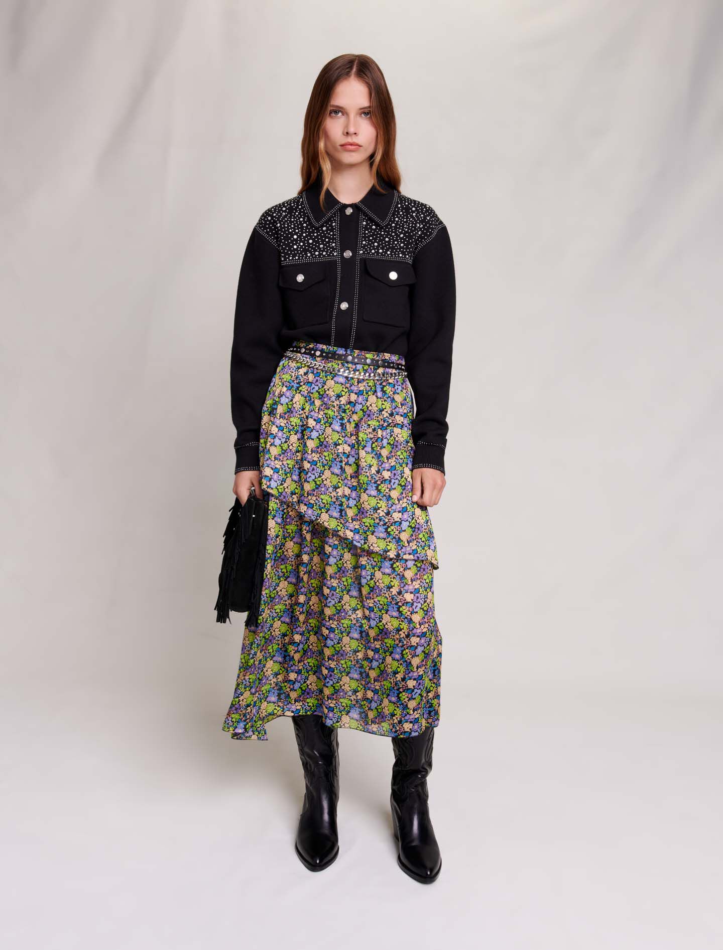 Lange rok met bloemenprint - Lente Multico