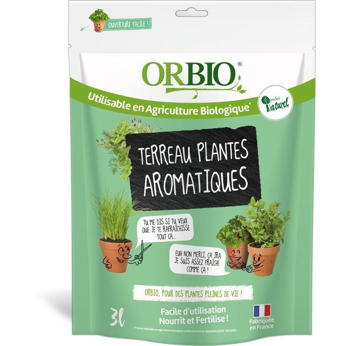 Substrato para plantas aromáticas - ORBIO - 3 L - Substrato específico para plantas aromáticas - Drenagem otimizada