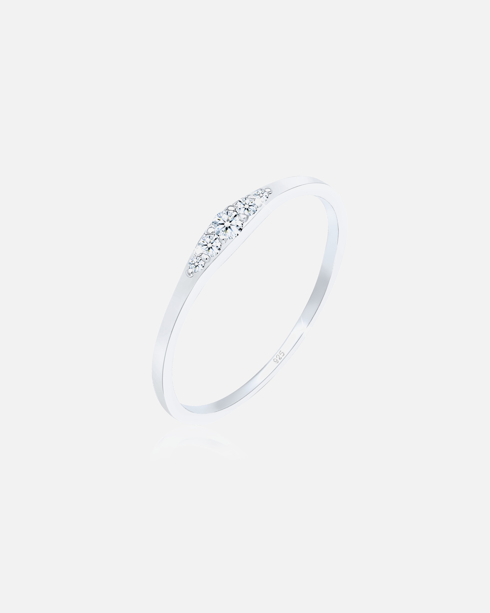 Elli DIAMONDS Anneau d'enclenchement Diamant (0.09 ct.) 925 Argent