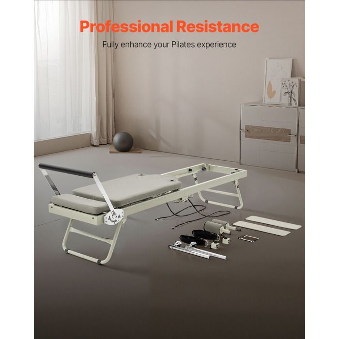 Attrezzatura fitness - DUOKU - Reformer pieghevole - Carico massimo 181,44 kg - Dotato di molle - Unisex