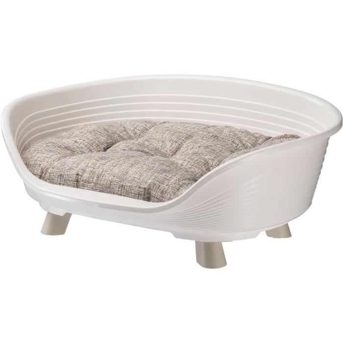 Panier corbeille coussin relax blanc - Taille L - 73 x 55 x 27 cm - FERPLAST