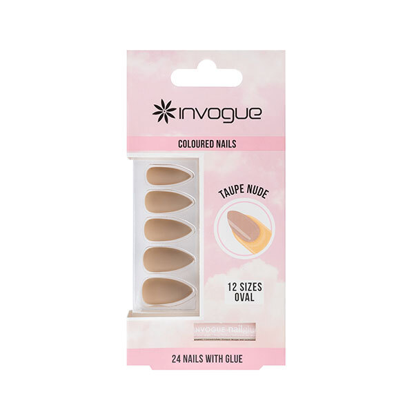 Invogue Taupe Nude oválné nehty - balení 24 kusů