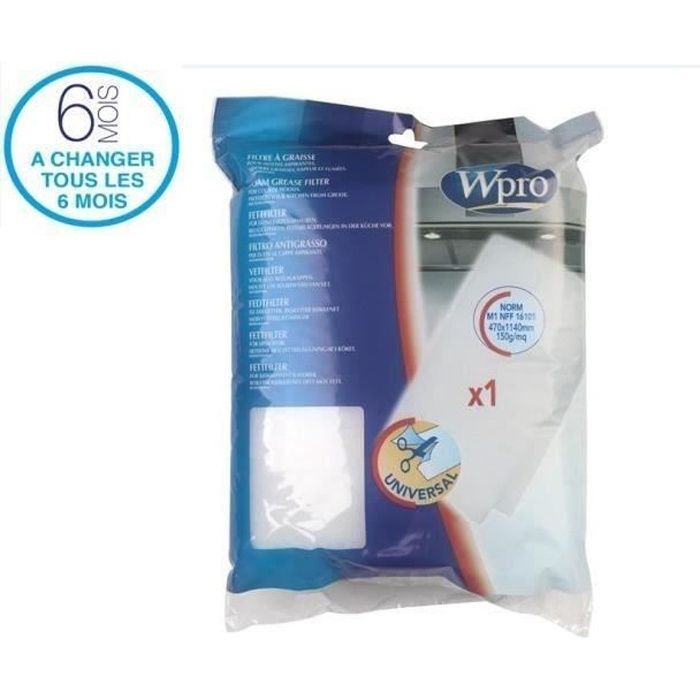 Filtro de gordura universal para coifas WPRO UGF006 - anti-gordura - autoextinguível