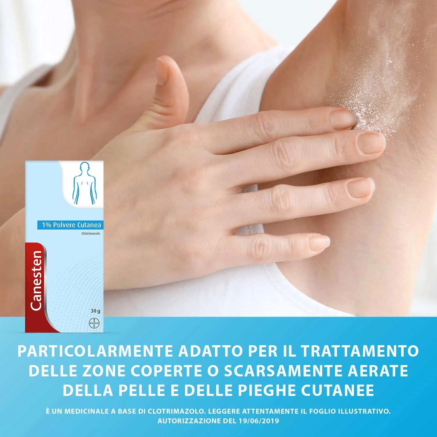 Poudre antifongique BAYER Canesten pour la peau 30 g Champignons et mycoses