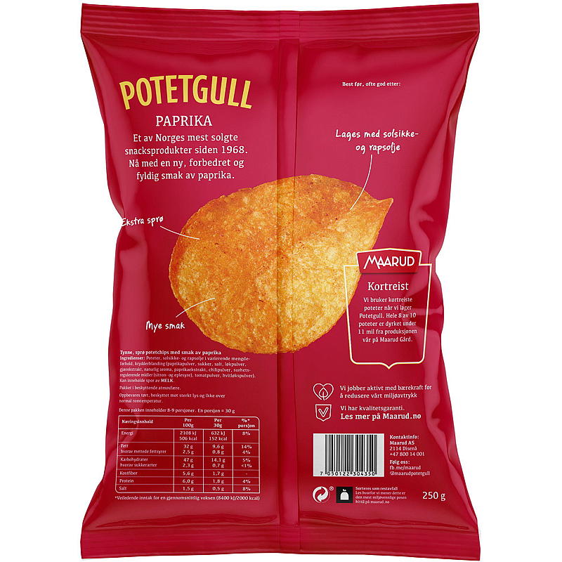 Maarud Potatischips 250 g Paprika Maarud