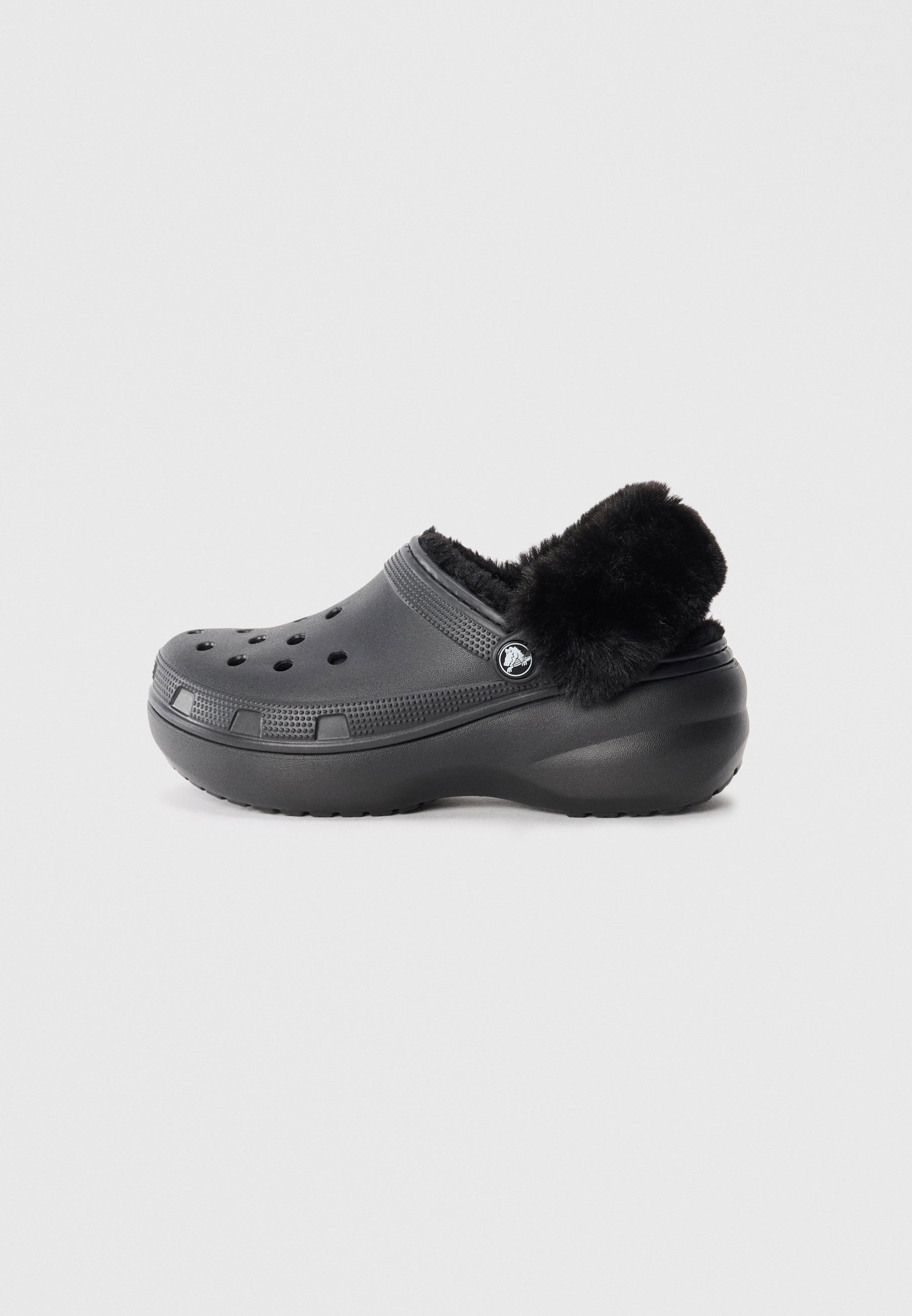 Crocs PLATFM à bride doublée en fourrure - Mules - noires