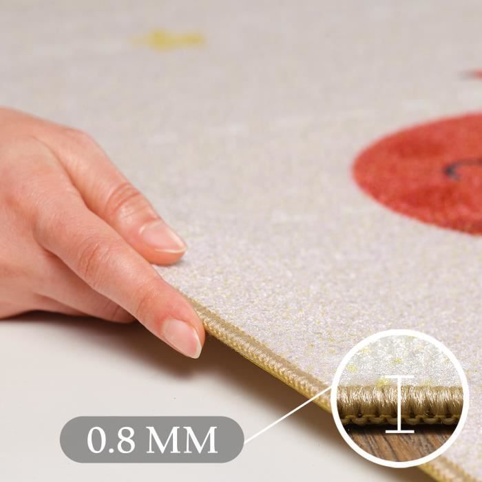 Tapis pour enfants avec motif système solaire, pour chambre, crème lavable et antidérapant