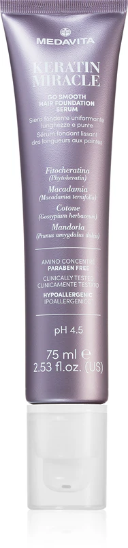 Sérum capilar sem enxágue Medavita Keratin Miracle Go Smooth Hair Foundation