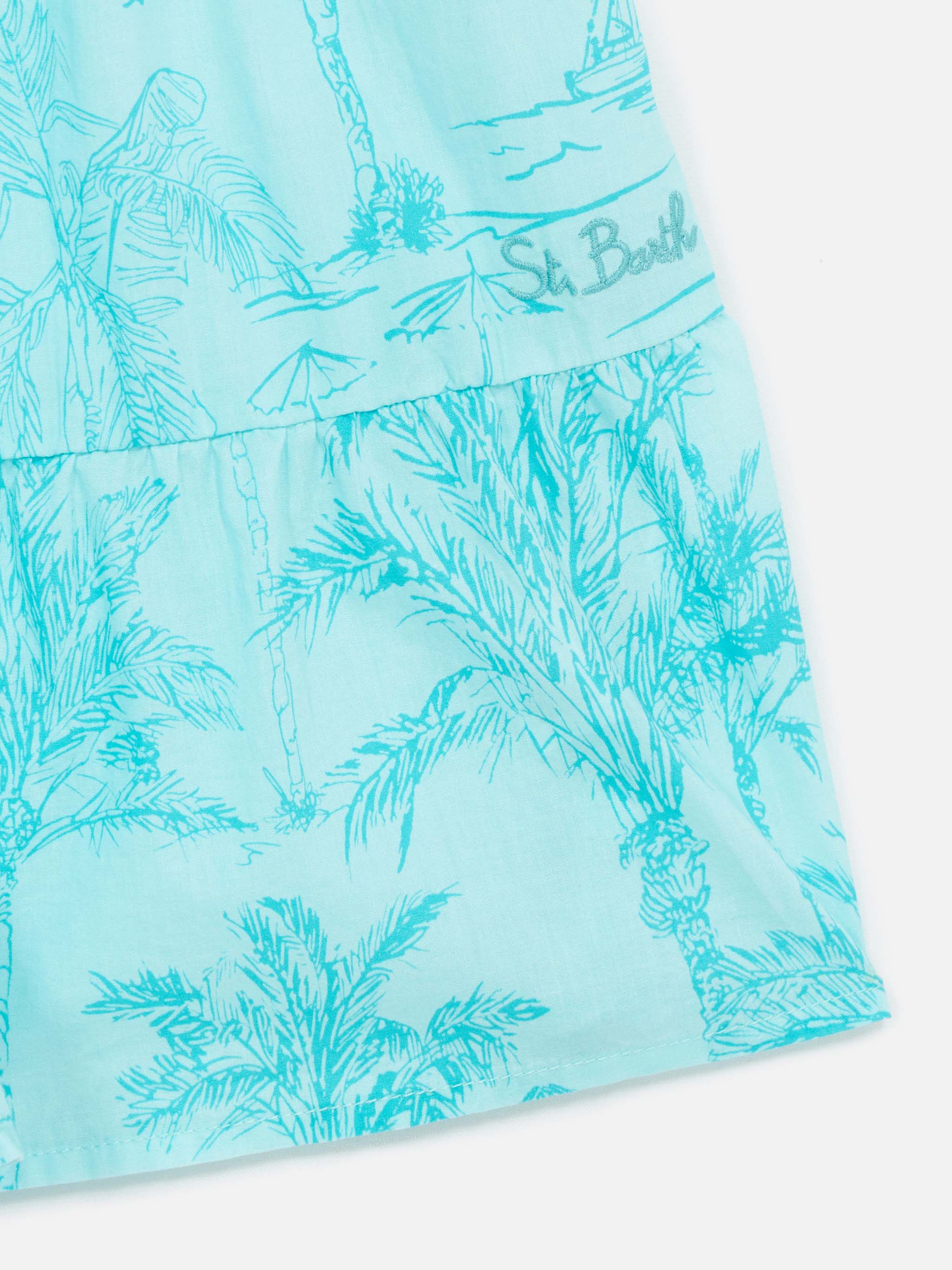 Abito da bambina Jemine Jr in cotone con stampa toile de jouy
