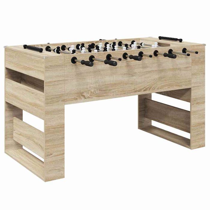 Mesa de futbolín de madera - vidaXL - Roble Sonoma - 146,5 x 74 x 85 cm - Ergonómica - Asas cómodas