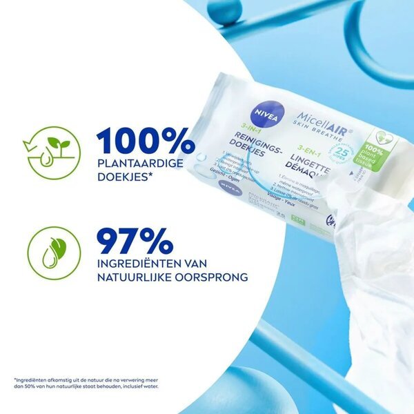 NIVEA 3-v-1 micelarni čistilni robčki Skin Breathe<br>25 kosov